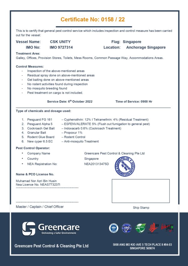 Vessels/Shipping Green Care